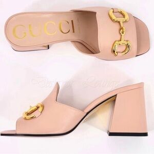 Brand new with box Gucci Pink and Gold Heels  with Iconic Horsebit